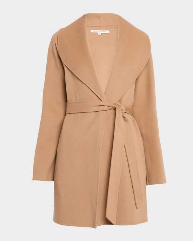 Double-Face Cashmere & Wool Wrap Coat